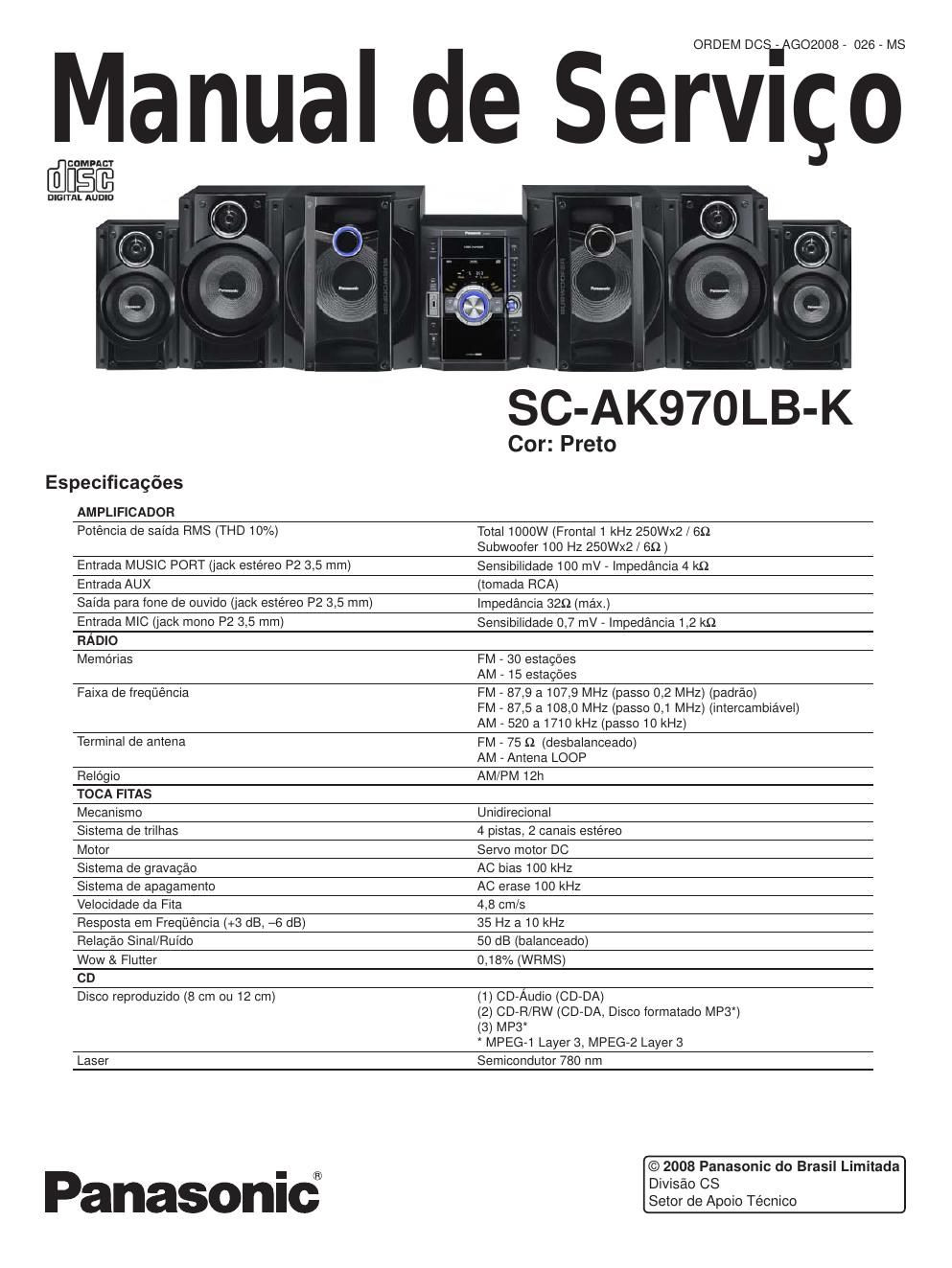 panasonic sc ak 970 lbk service manual