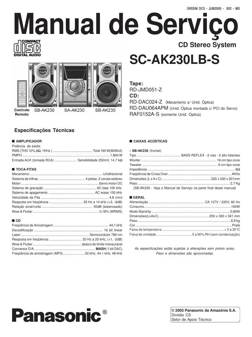 panasonic sc ak230lb s