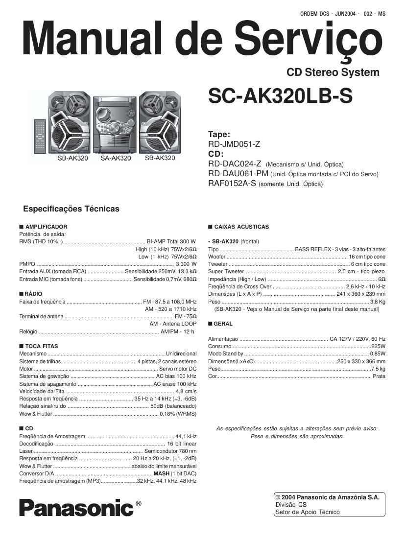 panasonic sc ak320lb s