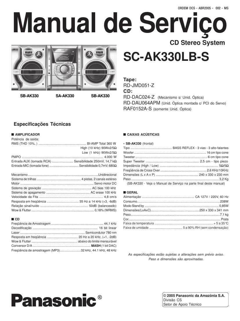 panasonic sc ak330lb s