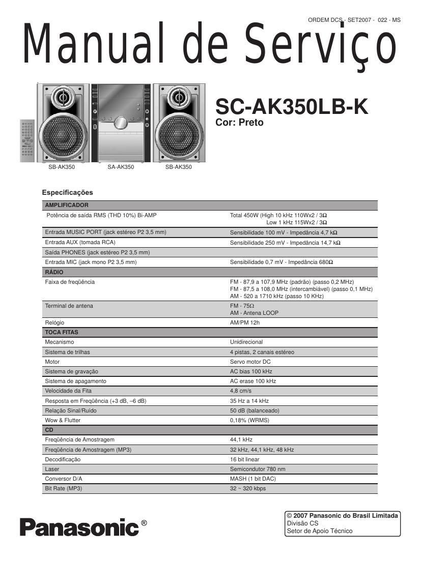 panasonic sc ak350lb k