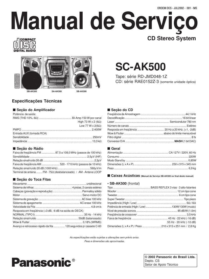 panasonic sc ak500