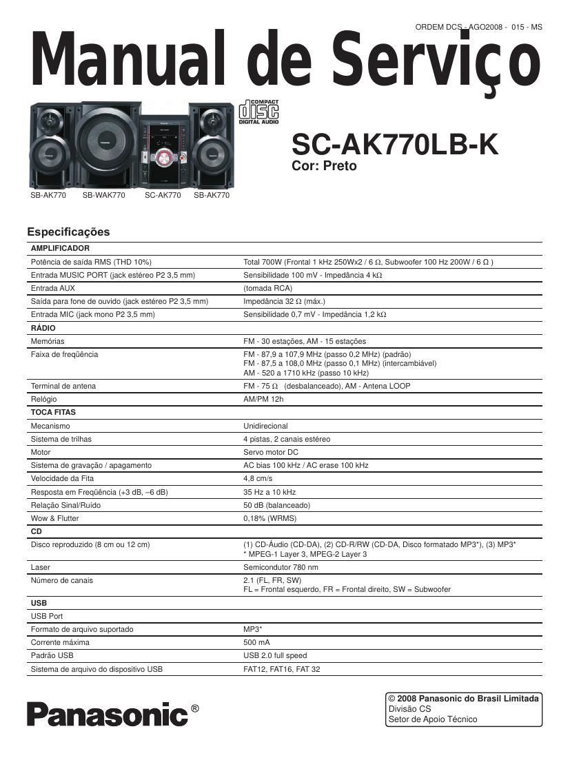 panasonic sc ak770lb k