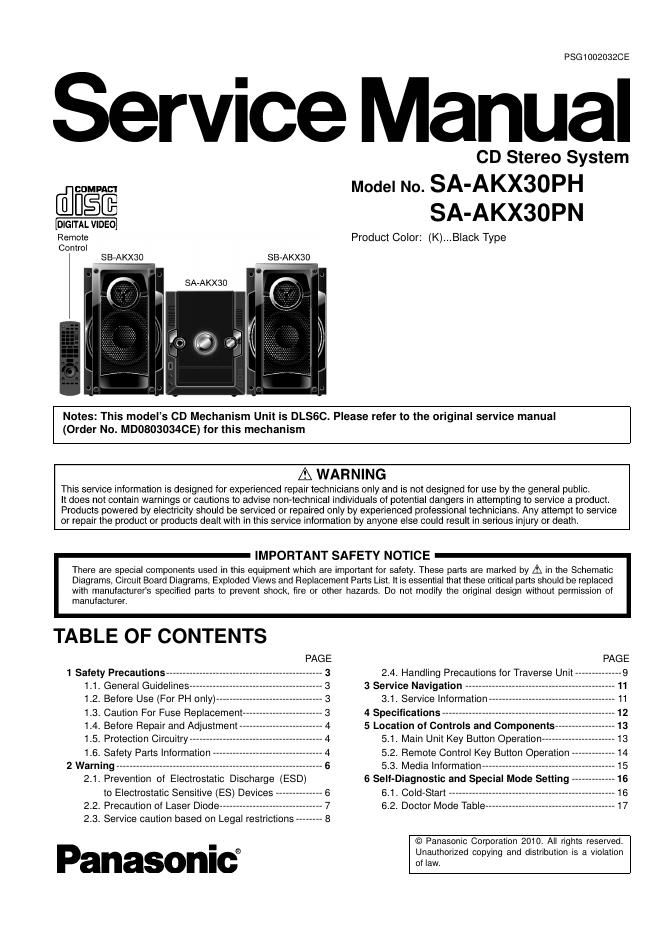 panasonic sc akx30pn sm