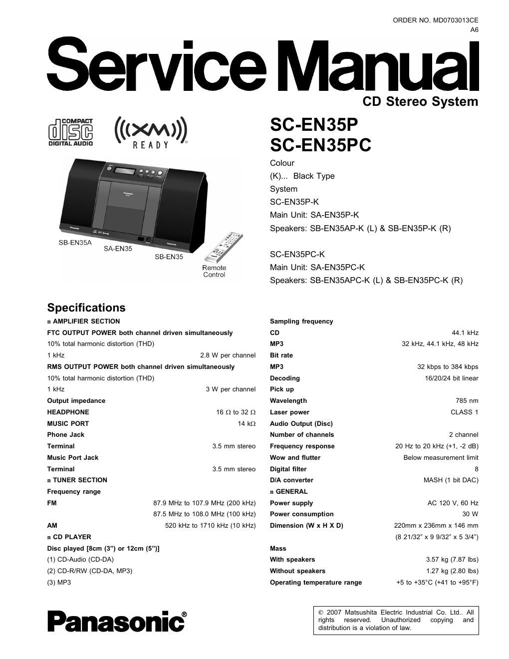 panasonic sc en 35 pc service manual