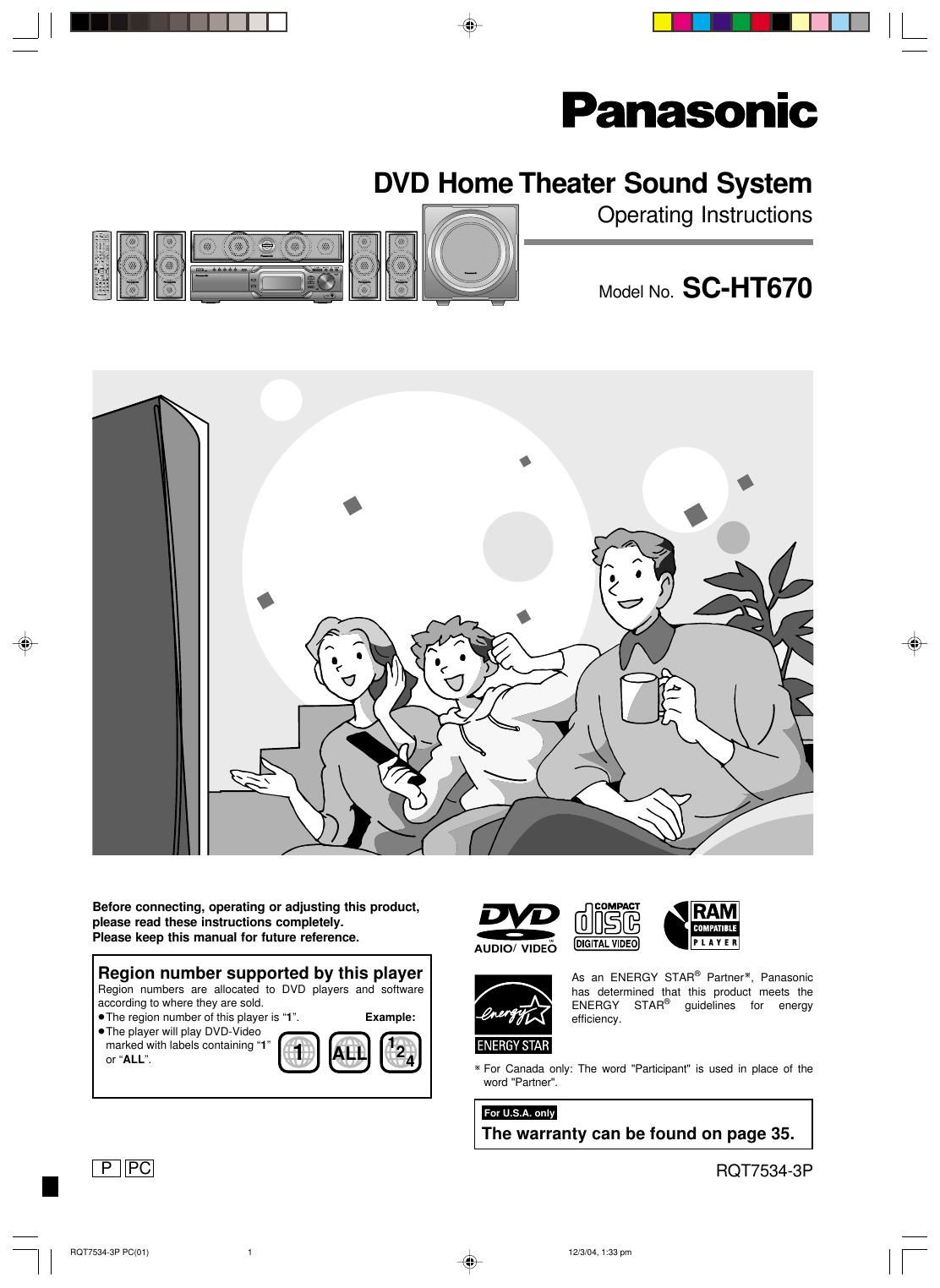 panasonic sc ht 670 owners manual