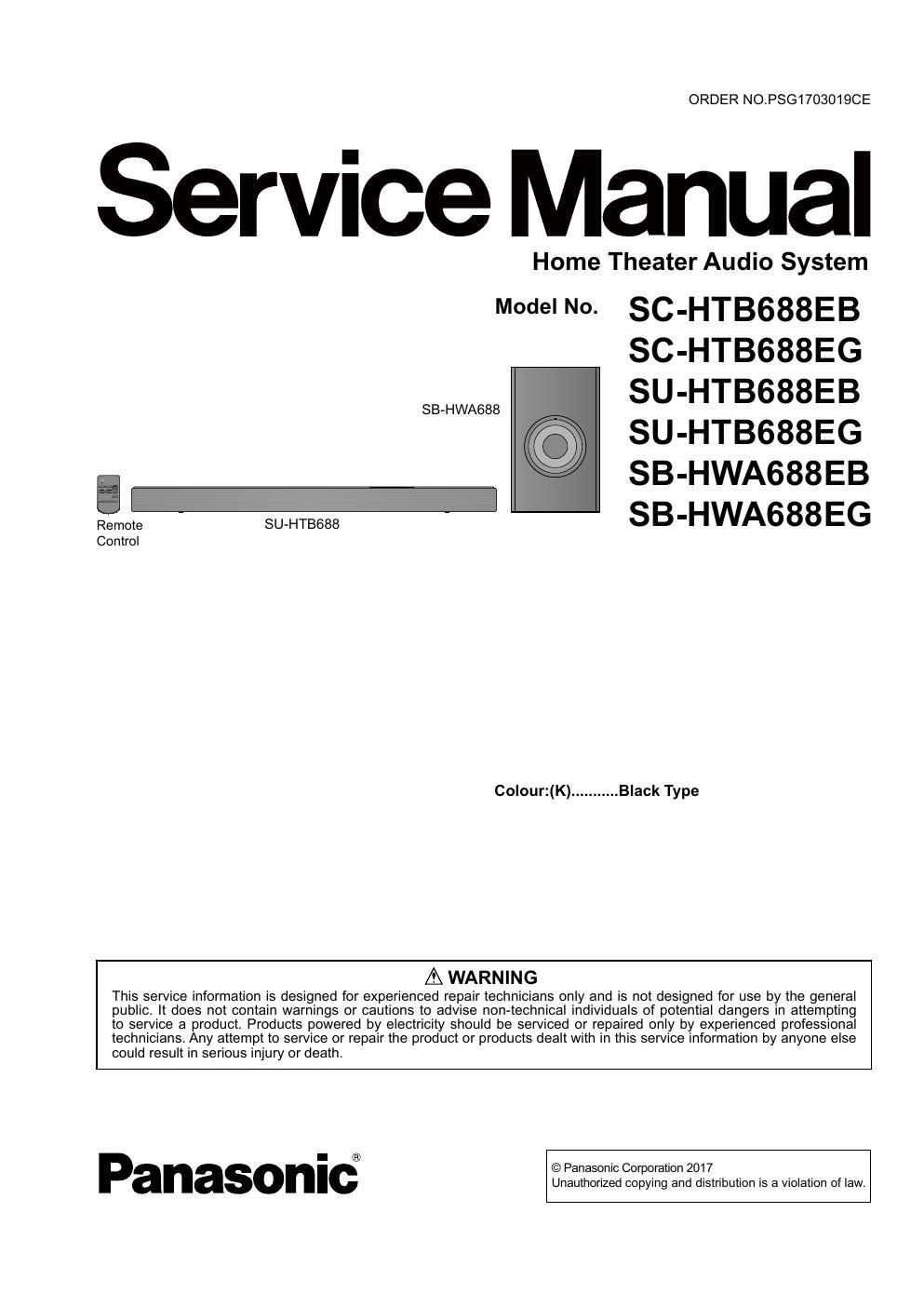 panasonic sc htb688e service manual
