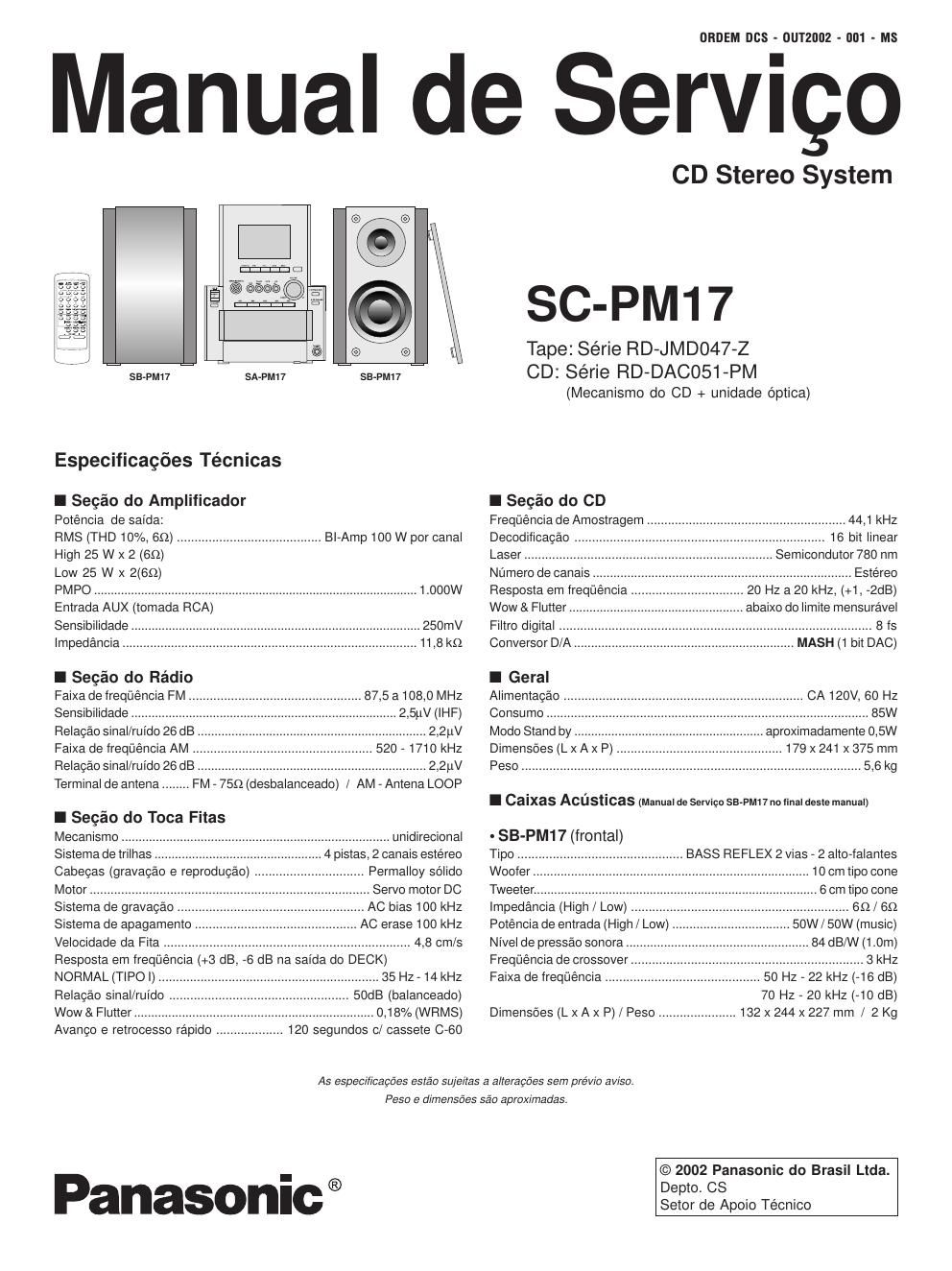 panasonic sc pm 17 service manual