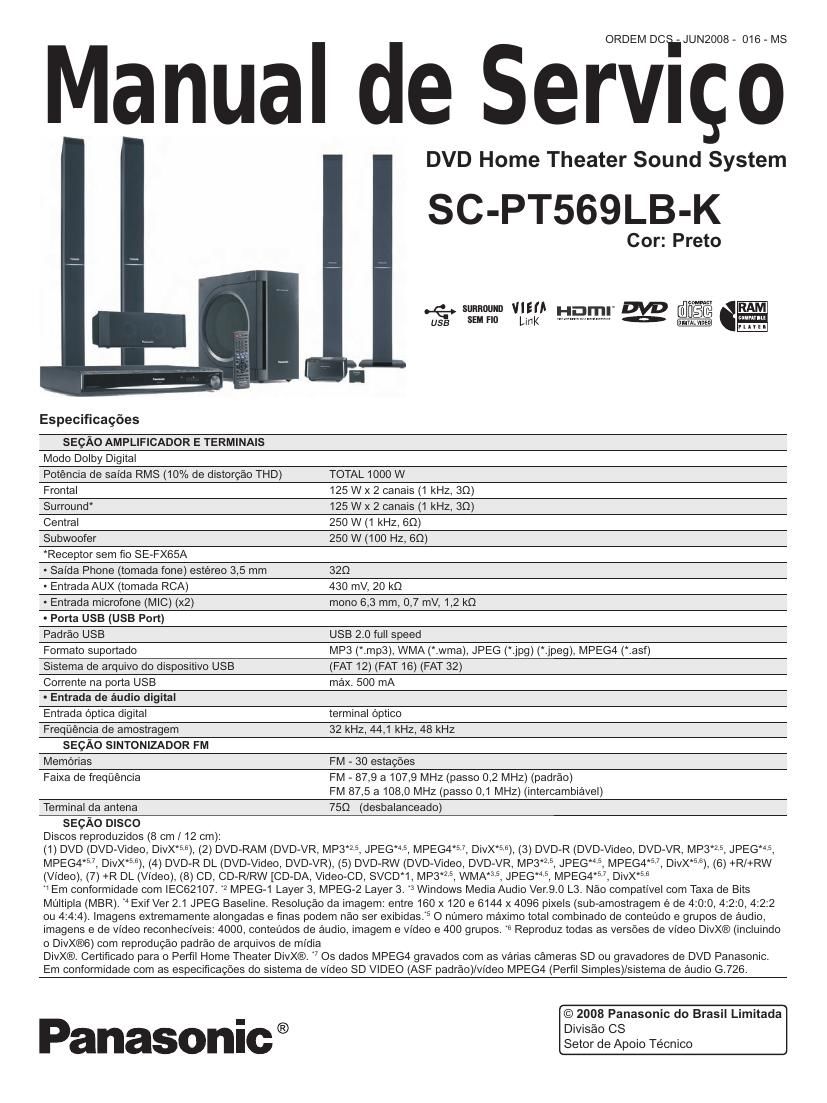 panasonic sc pt569lb k