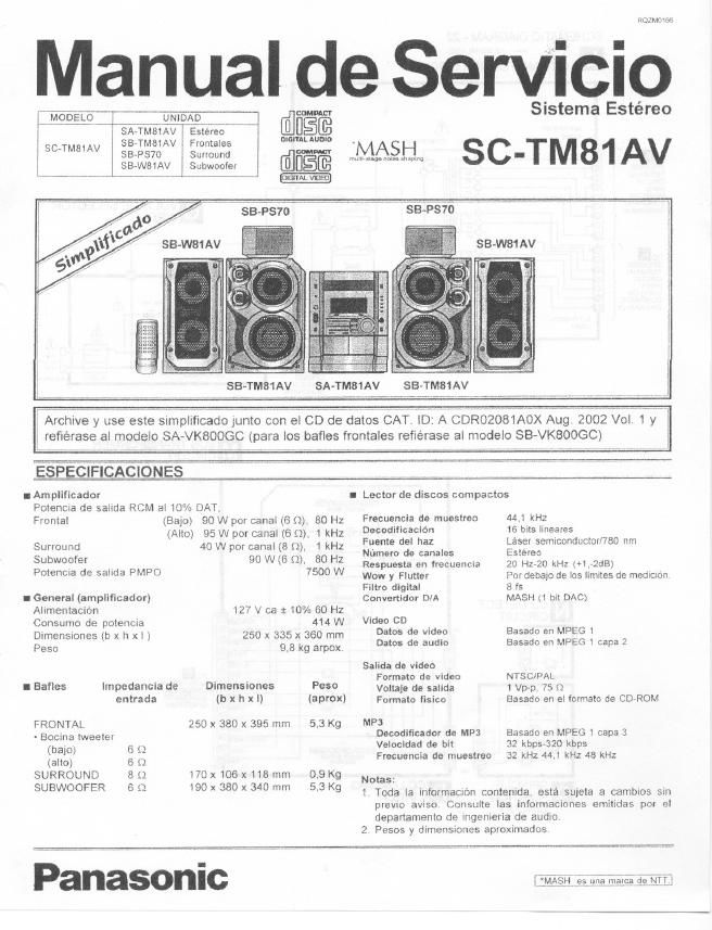 panasonic sc tm81av