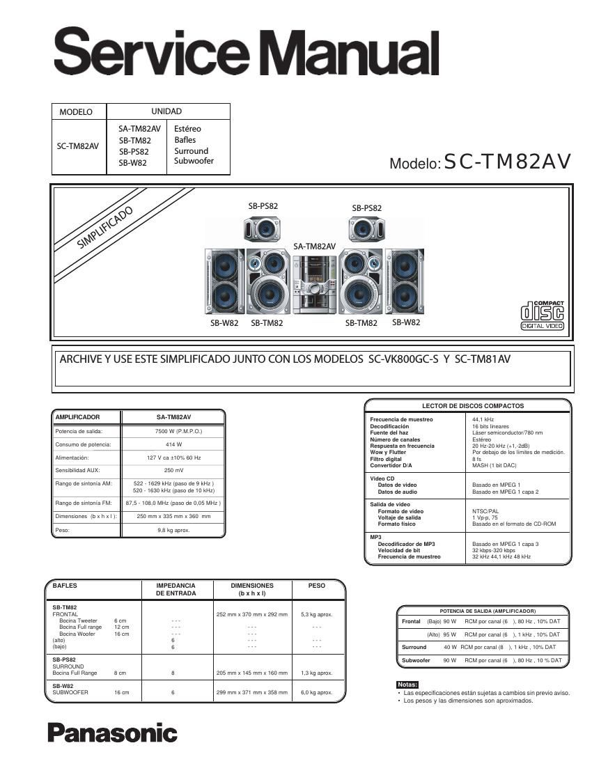 panasonic sc tm82av