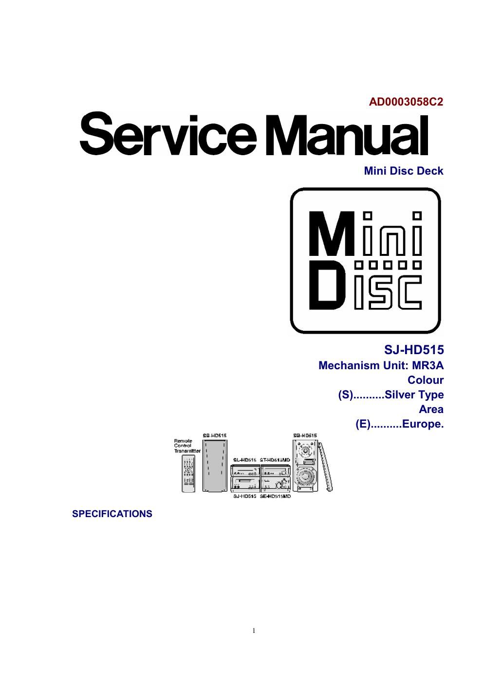 panasonic sj hd 515 service manual