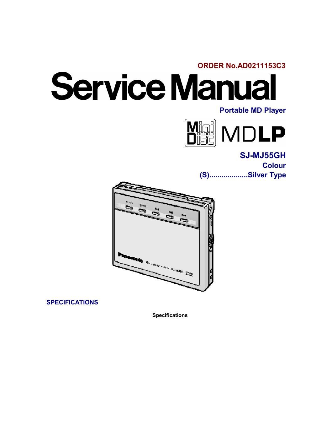 panasonic sj mj 55 service manual