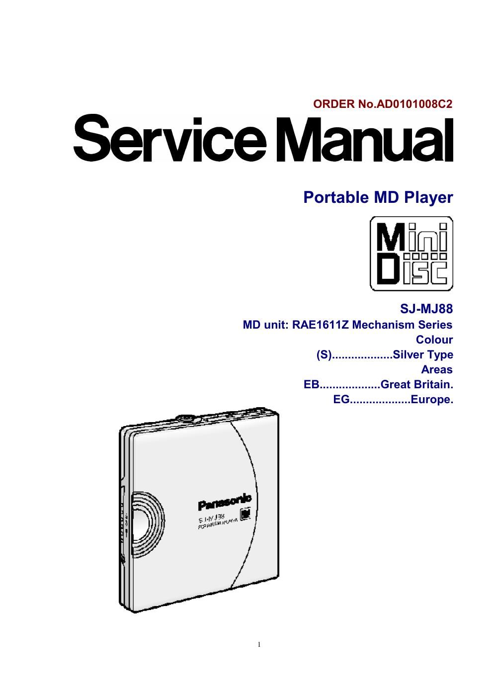 panasonic sj mj 88 service manual