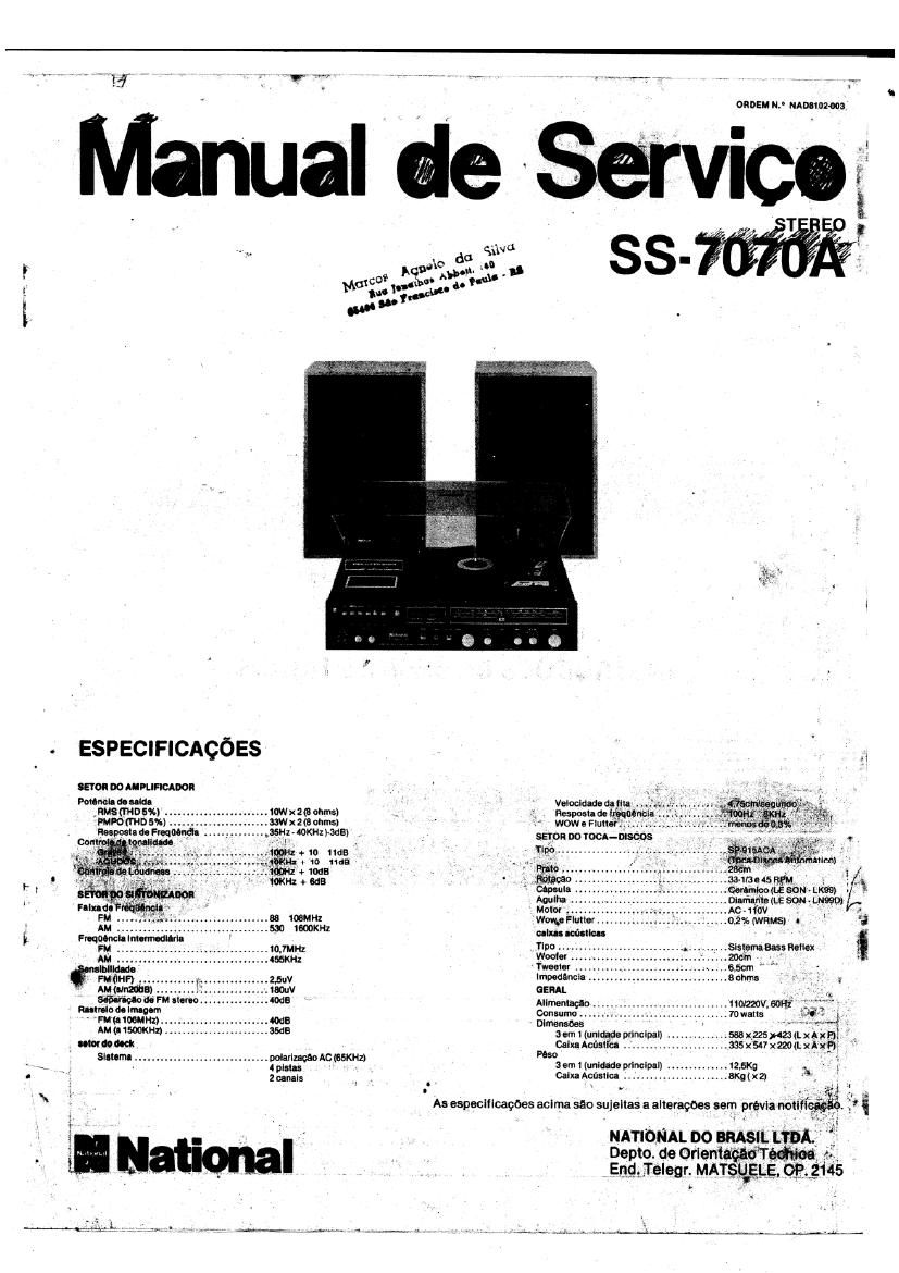 panasonic ss 7070a