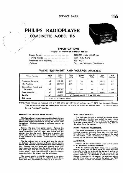 philips 116 service manual