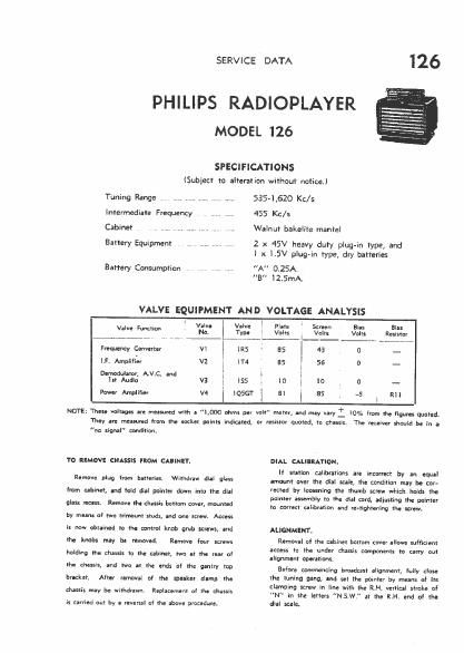 philips 126 service manual