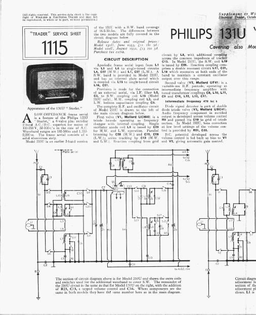 philips 131 u service manual