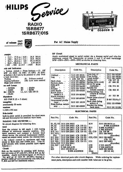 philips 15 rb 677 service manual