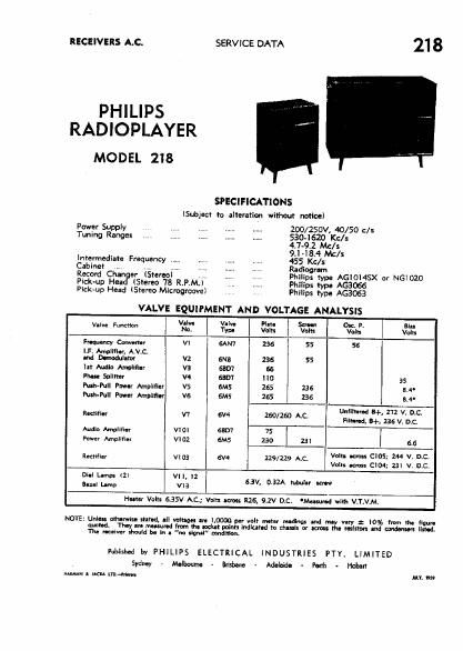 philips 218 service manual
