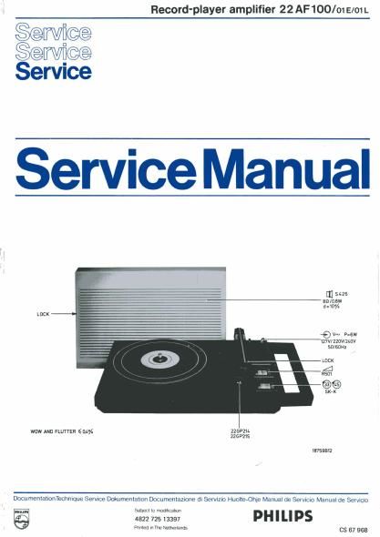 philips 22 af 100 service manual