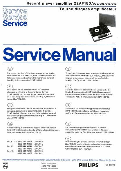 philips 22 af 180 service manual