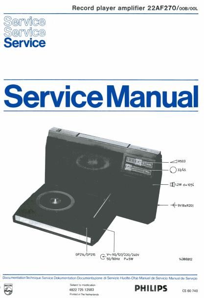 philips 22 af 270 service manual