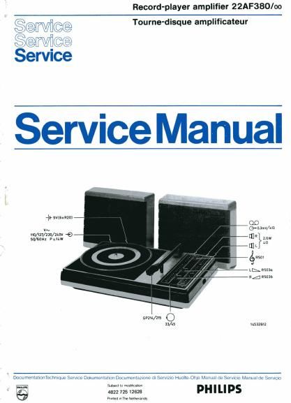 philips 22 af 380 service manual