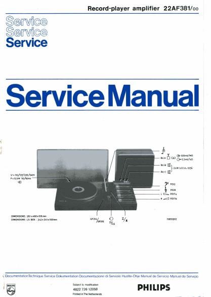 philips 22 af 381 service manual