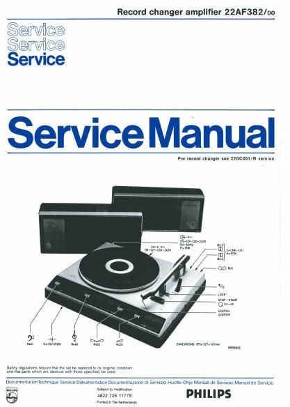 philips 22 af 382 service manual