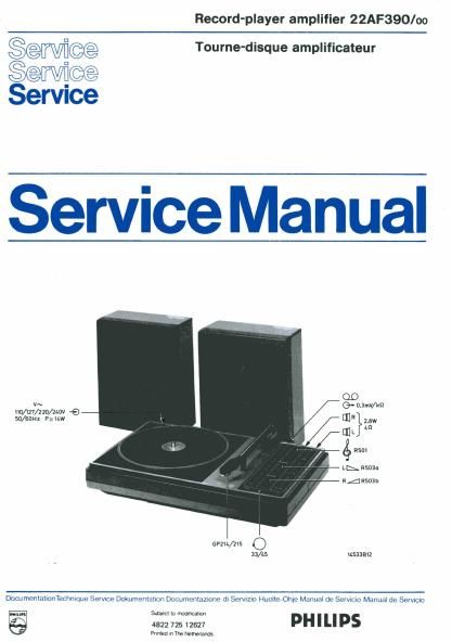 philips 22 af 390 service manual