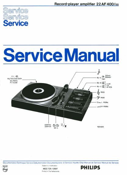 philips 22 af 400 service manual