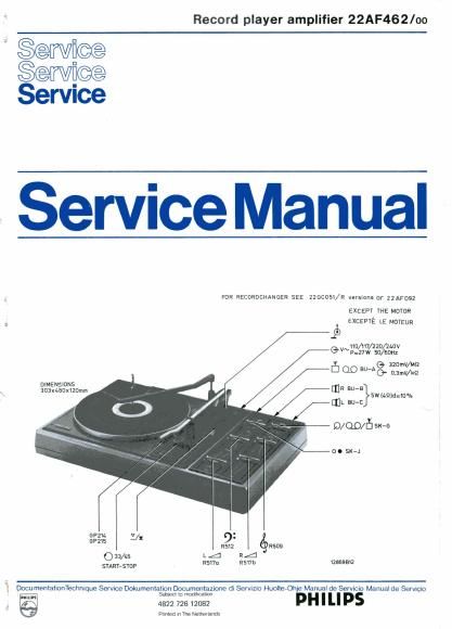 philips 22 af 462 service manual
