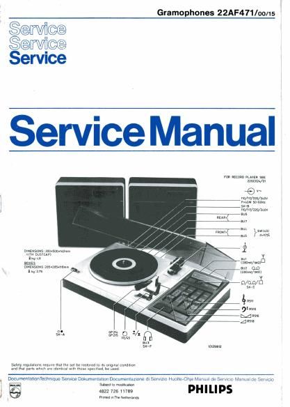 philips 22 af 471 service manual