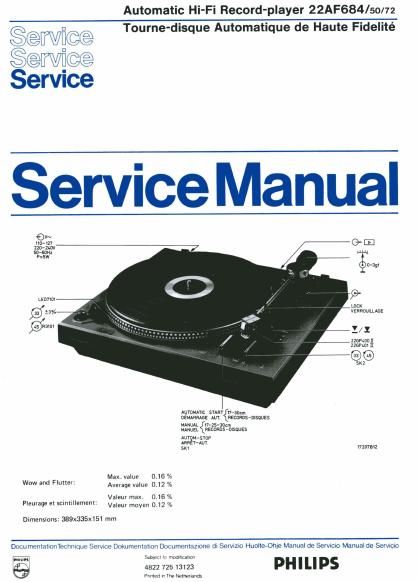 philips 22 af 684 service manual