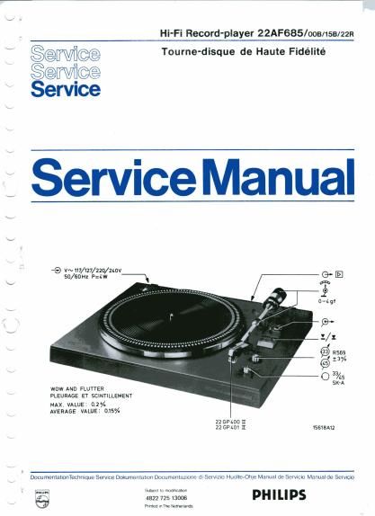 philips 22 af 685 service manual
