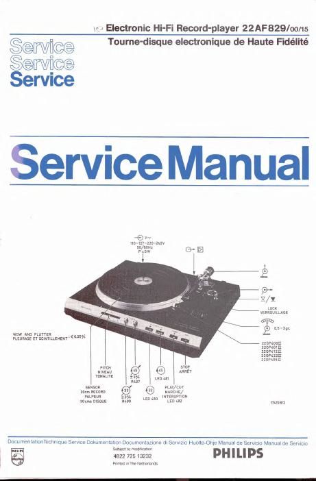 philips 22 af 829 service manual
