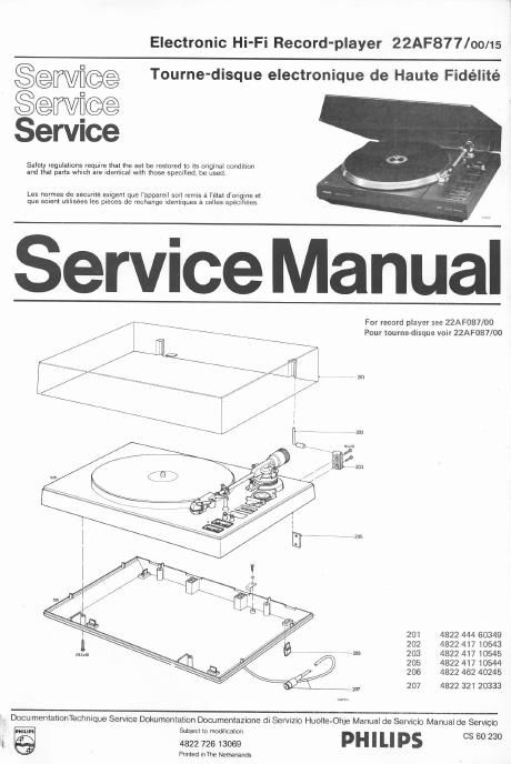 philips 22 af 877 service manual