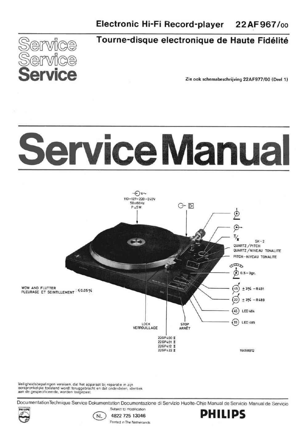 philips 22 af 967 service manual 2