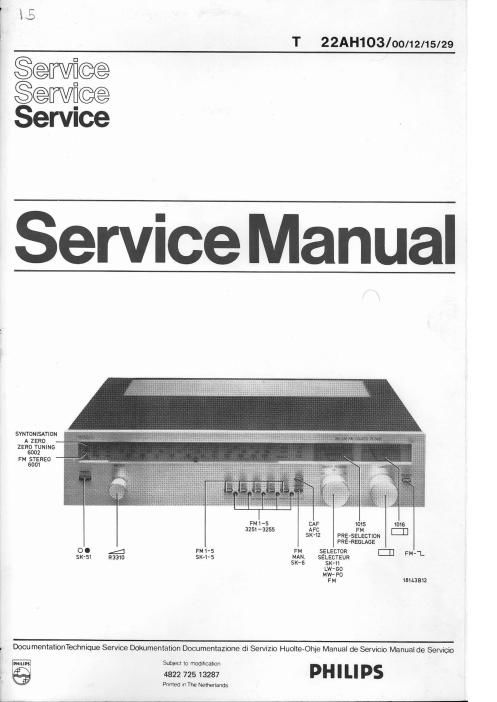 philips 22 ah 103 service manual