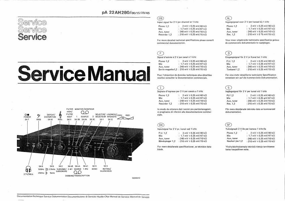 philips 22 ah 280 int service manual