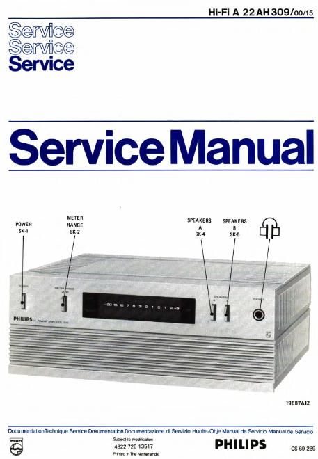 philips 22 ah 309 service manual