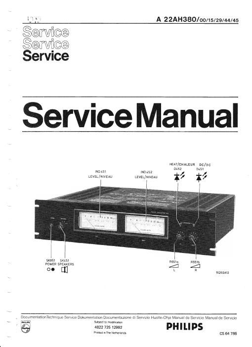 philips 22 ah 380 service manual