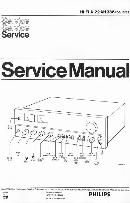 philips 22 ah 386 int service manual