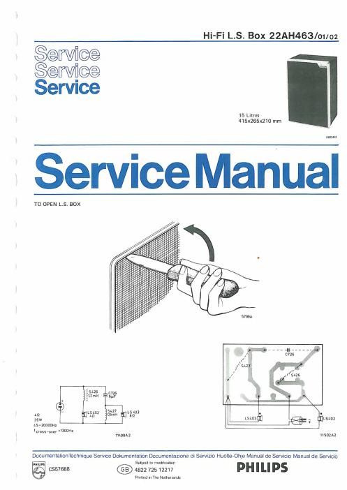 philips 22 ah 463 service manual