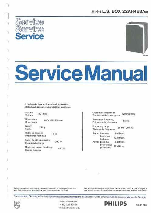 philips 22 ah 468 service manual