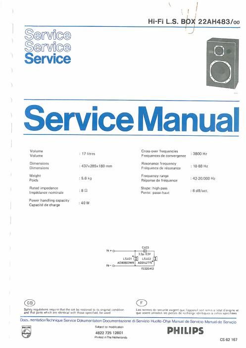 philips 22 ah 483 service manual