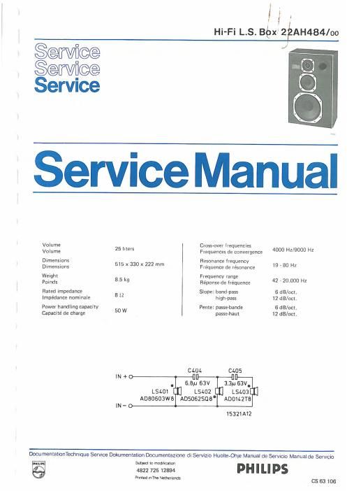 philips 22 ah 484 service manual