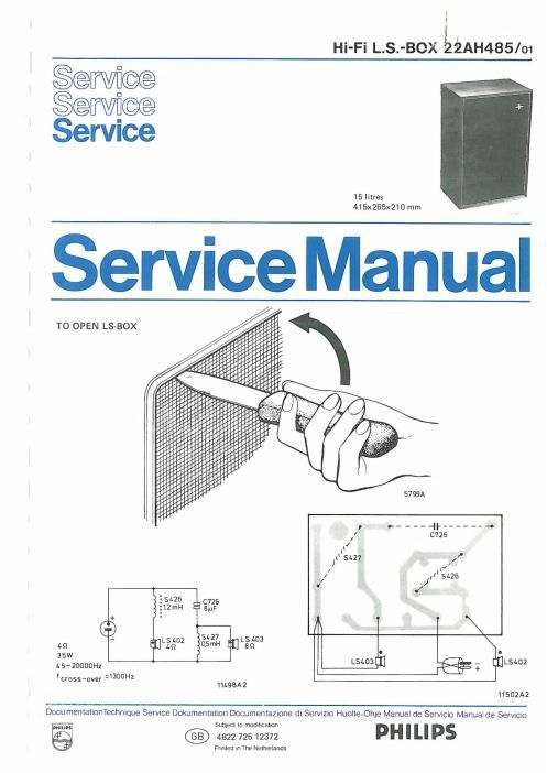 philips 22 ah 485 service manual