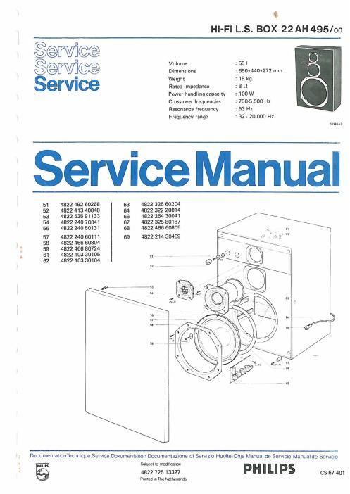 philips 22 ah 495 service manual
